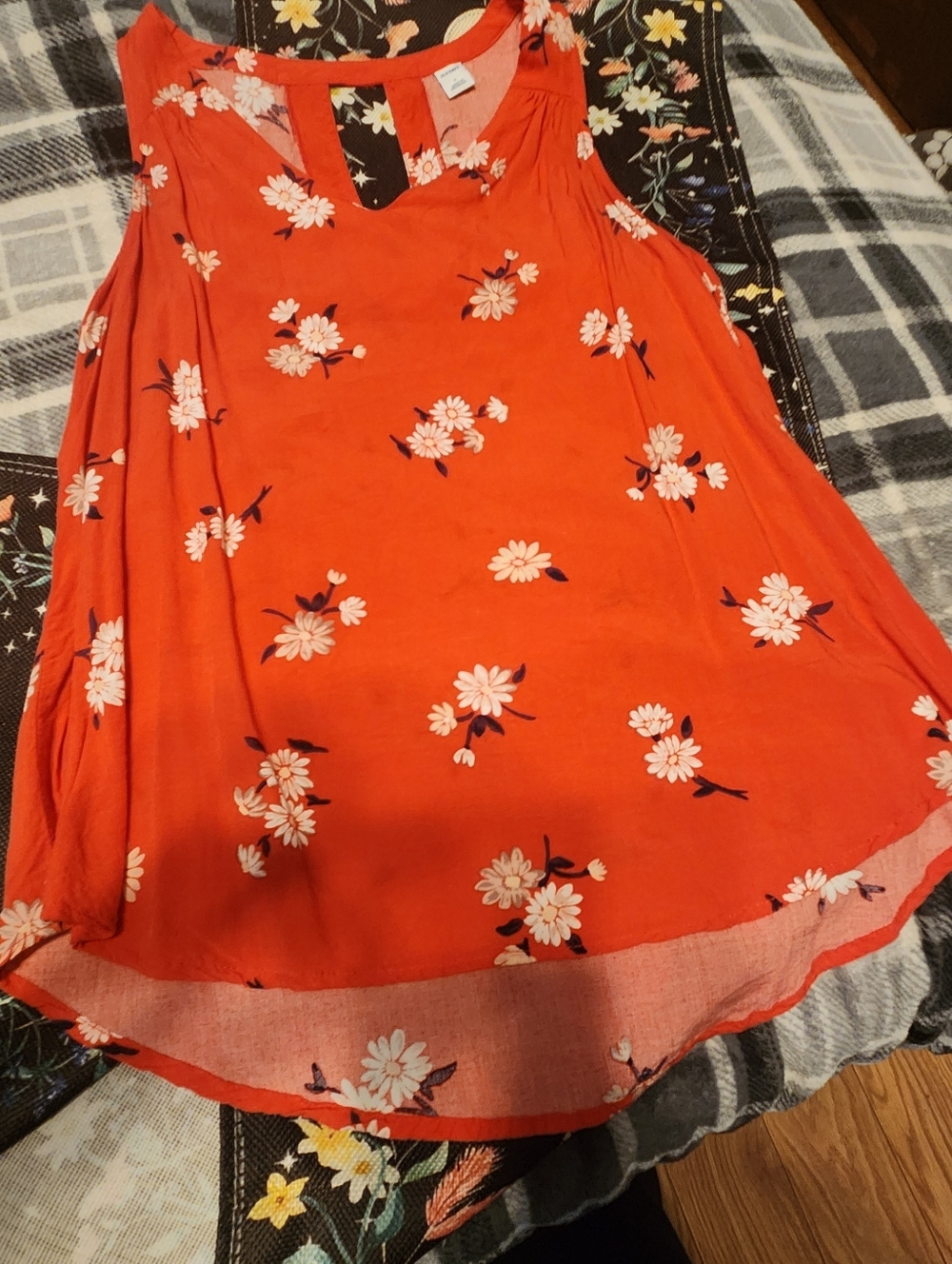 Old Navy Orange Floral Blouse Size Small - Picture 1 of 5